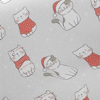 Warm Winter Christmas Kitten Twill