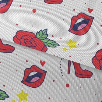 Red Lip Rose High Heels Waterproof Oxford