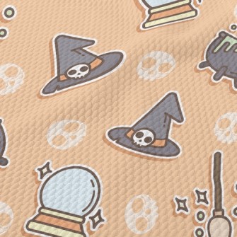 Witch Broom Halloween Birdseye Piqué