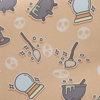 Witch Broom Halloween Twill