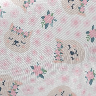 Romantic Flower Crown Cat Twill