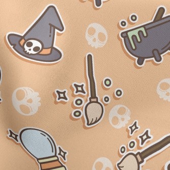 Witch Broom Halloween Stretch Ponte