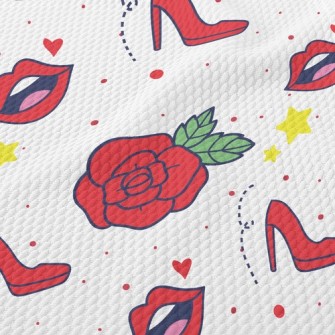 Red Lip Rose High Heels Birdseye Piqué