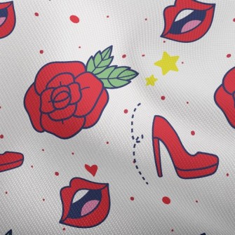 Red Lip Rose High Heels Dobby