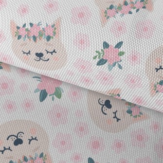 Romantic Flower Crown Cat Waterproof Oxford