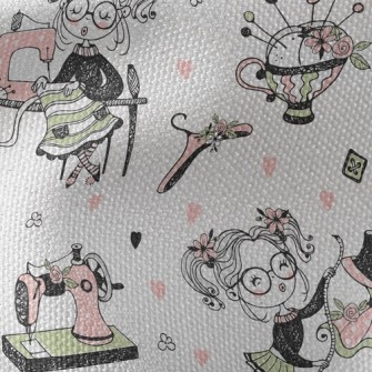 Little Girl Who Likes Tailors Waterproof Canvas