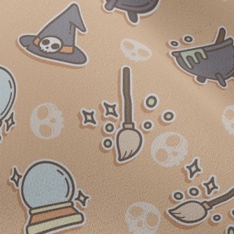 Witch Broom Halloween Chiffon