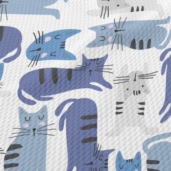 Nordic Upside Down Cat Birdseye Piqué