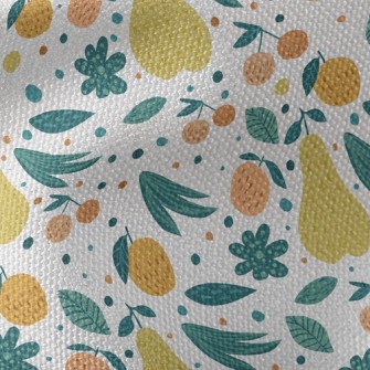 Pear Orange Leaves Waterproof Canvas