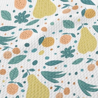 Pear Orange Leaves Birdseye Piqué