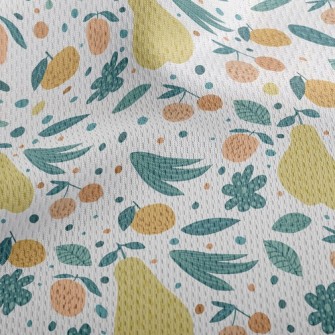 Pear Orange Leaves Athletic Mesh Flat Back