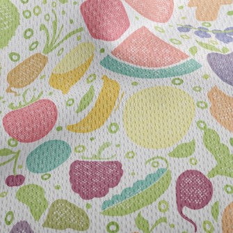 Mesh Colorful Fruits Athletic Mesh Flat Back