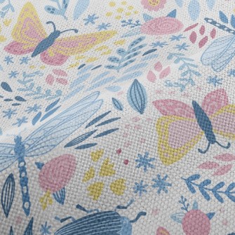 Dragonfly Butterfly Stag Beetl Performance Linen