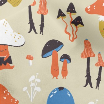 Cute Little Mushroom Family Micro Fleece