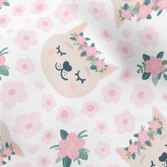 Romantic Flower Crown Cat Micro Fleece