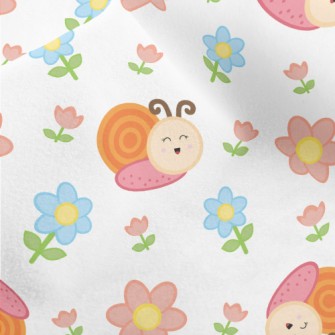 Snail Playing In The Garden Micro Fleece