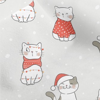 Warm Winter Christmas Kitten Micro Fleece