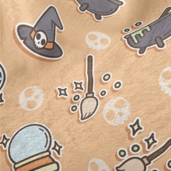 Witch Broom Halloween Minky