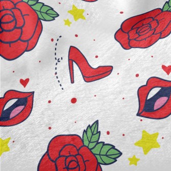 Red Lip Rose High Heels Minky