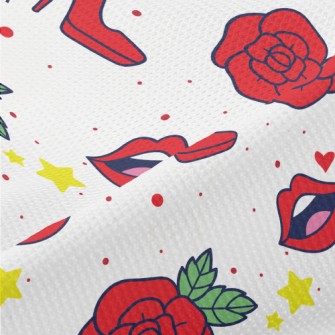 Red Lip Rose High Heels Piqué