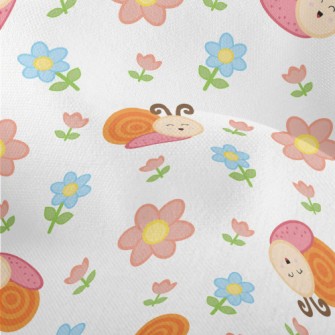 Snail Playing In The Garden Lightweight Performance Linen