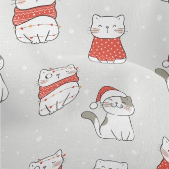 Warm Winter Christmas Kitten Lightweight Performance Linen