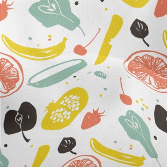 Line Art Fruit Lightweight Performance Linen