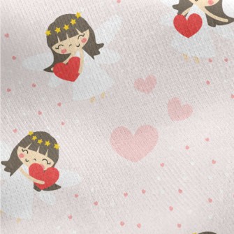 Romantic Loving Little Angel Jersey Backed Fleece