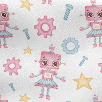 Little Helper Robot Girl Jersey Backed Fleece
