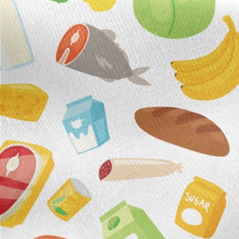 Nutritious Vegetables, Fruits  Jersey Backed Fleece