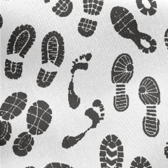 Sports Shoe Prints And Footpri Jersey Backed Fleece