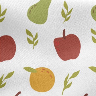 Pear Orange Apple Jersey Backed Fleece