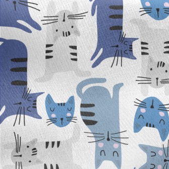 Nordic Upside Down Cat Jersey Backed Fleece