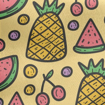 Pineapple Cherry Watermelon Jersey Backed Fleece
