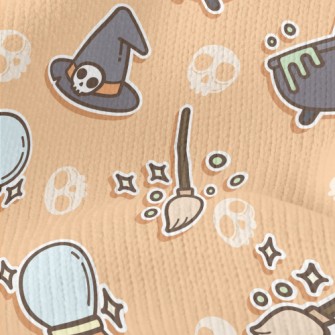 Witch Broom Halloween Stretch Jersey