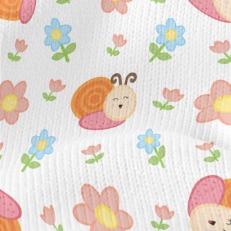 Snail Playing In The Garden Stretch Jersey