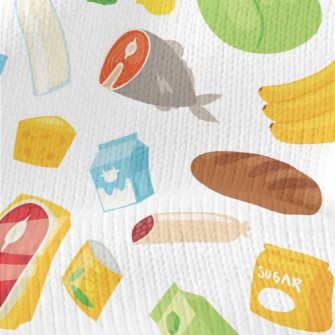 Nutritious Vegetables, Fruits  Stretch Jersey