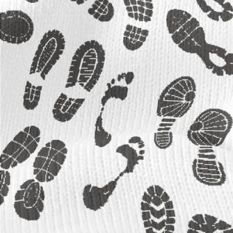 Sports Shoe Prints And Footpri Stretch Jersey