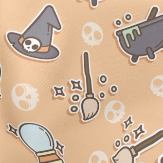 Witch Broom Halloween Lightweight Cotton Poplin