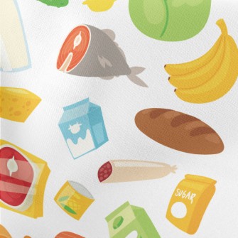 Nutritious Vegetables, Fruits  Lightweight Cotton Poplin