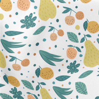 Pear Orange Leaves Lightweight Cotton Poplin