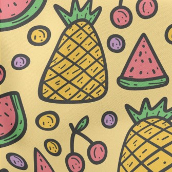 Pineapple Cherry Watermelon Lightweight Cotton Poplin