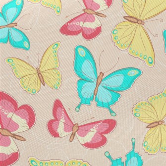 Tricolor Elegant Butterfly Midweight Cotton Poplin
