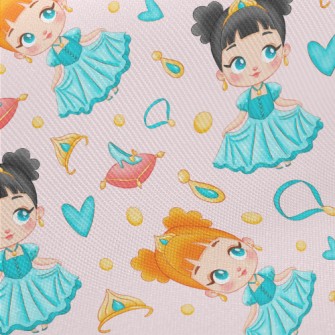 Glass Slipper Girl Princess Midweight Cotton Poplin