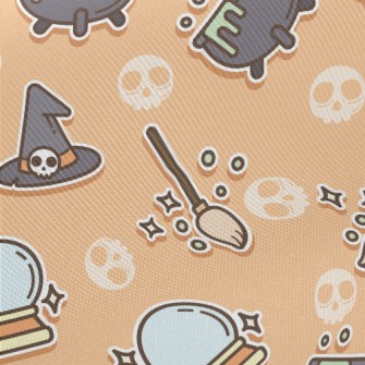 Witch Broom Halloween Midweight Cotton Poplin