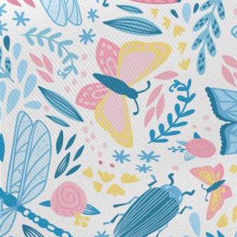 Dragonfly Butterfly Stag Beetl Midweight Cotton Poplin