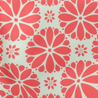 Cartoon Red Flowers Stretch Ponte