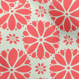 Cartoon Red Flowers Micro Fleece