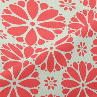 Cartoon Red Flowers Piqué