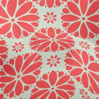 Cartoon Red Flowers Lightweight Performance Linen